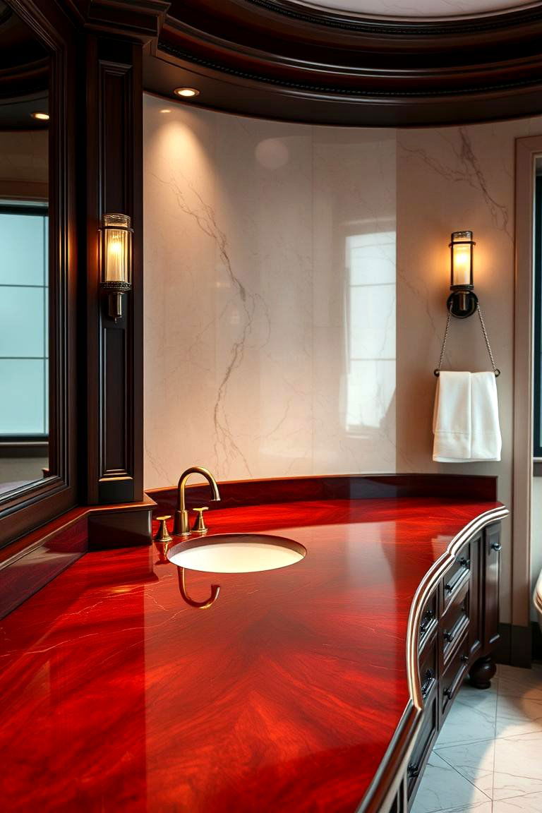 Rich Cherry Countertop - 24 Wood Countertop Ideas