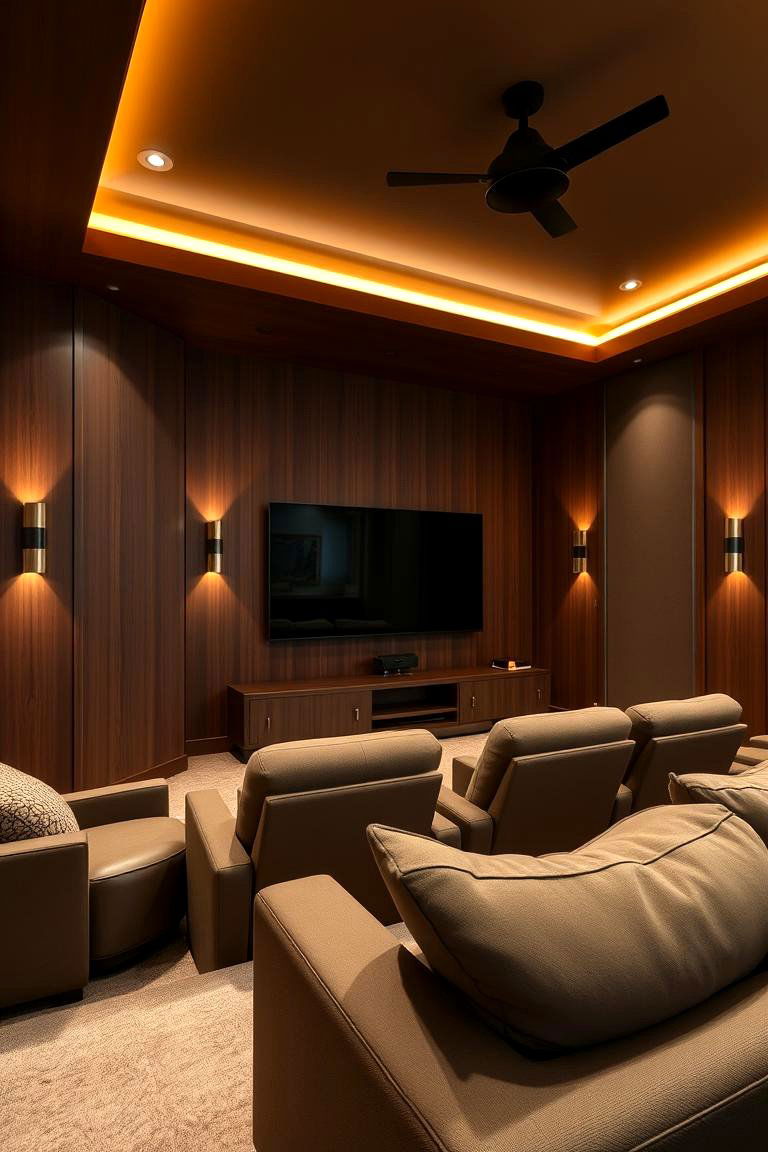 Rich Espresso Brown - 24 Home Theater Paint Colors