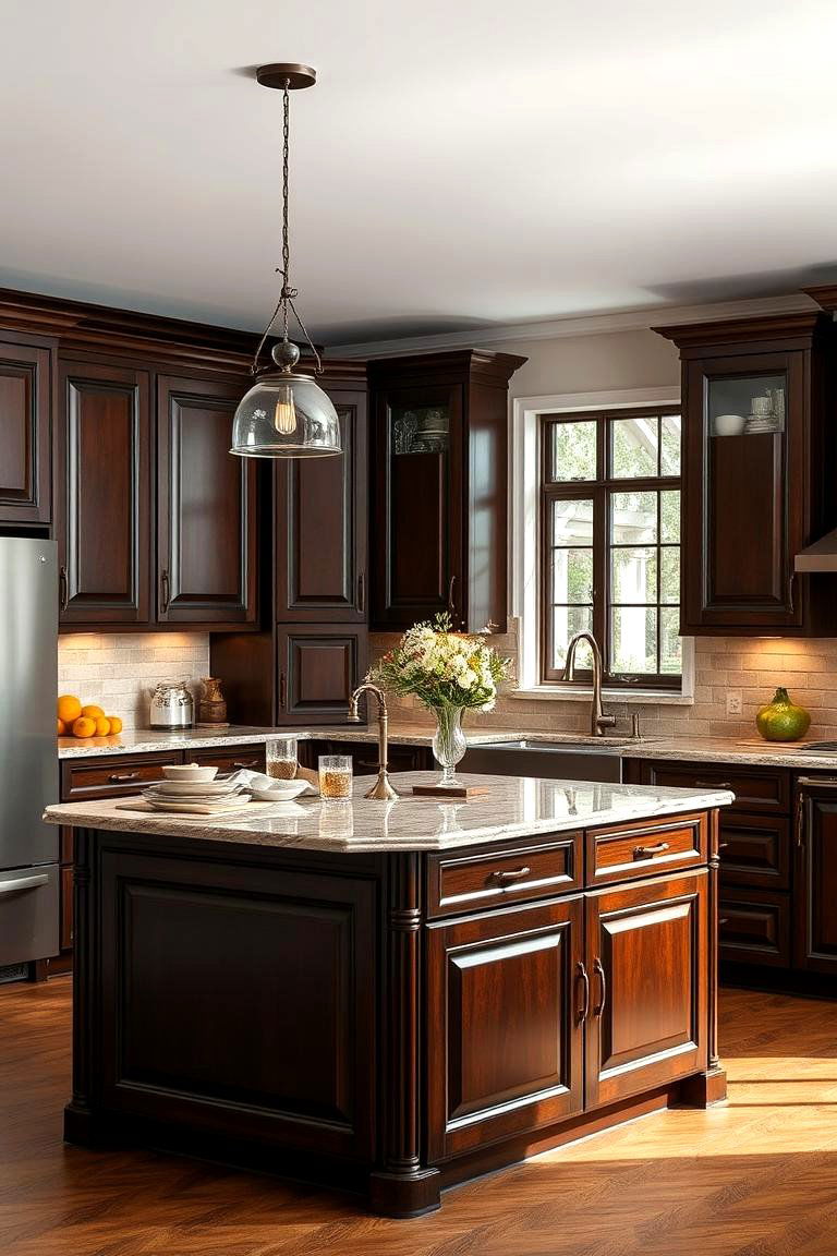 Rich Espresso Tone - 24 Kitchen Island Color Ideas