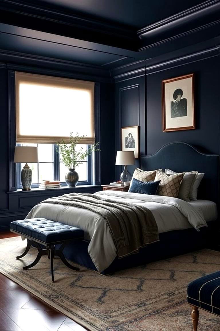 Rich Navy Retreat - 24 Bedroom Paint Colors