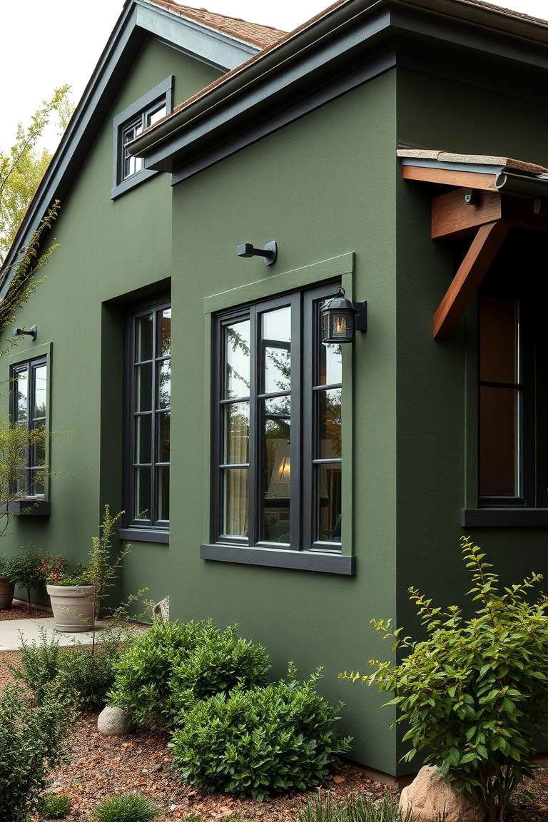 Rich Olive - 24 Dark Green Exterior Paint Color Schemes