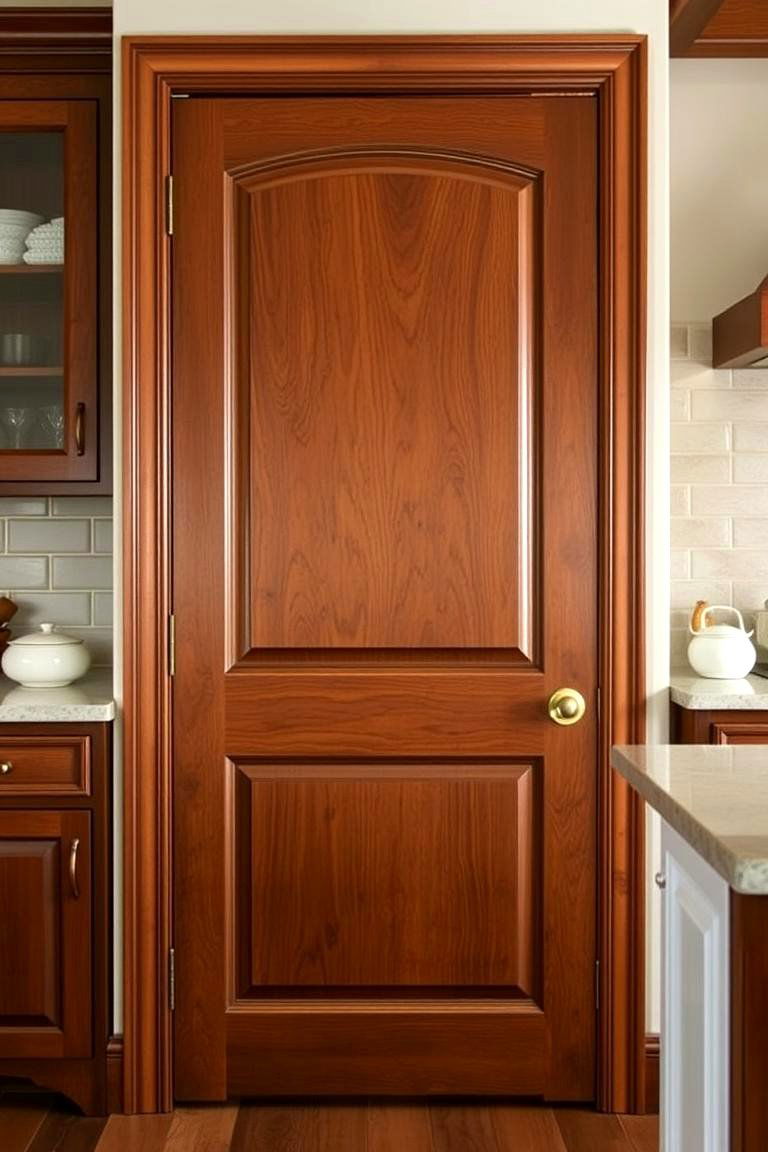 Rich Stained Color Door - 24 Kitchen Door Design Ideas