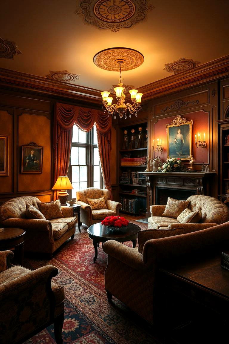 Rich Upholstered Seating - 24 Victorian Living Room Ideas