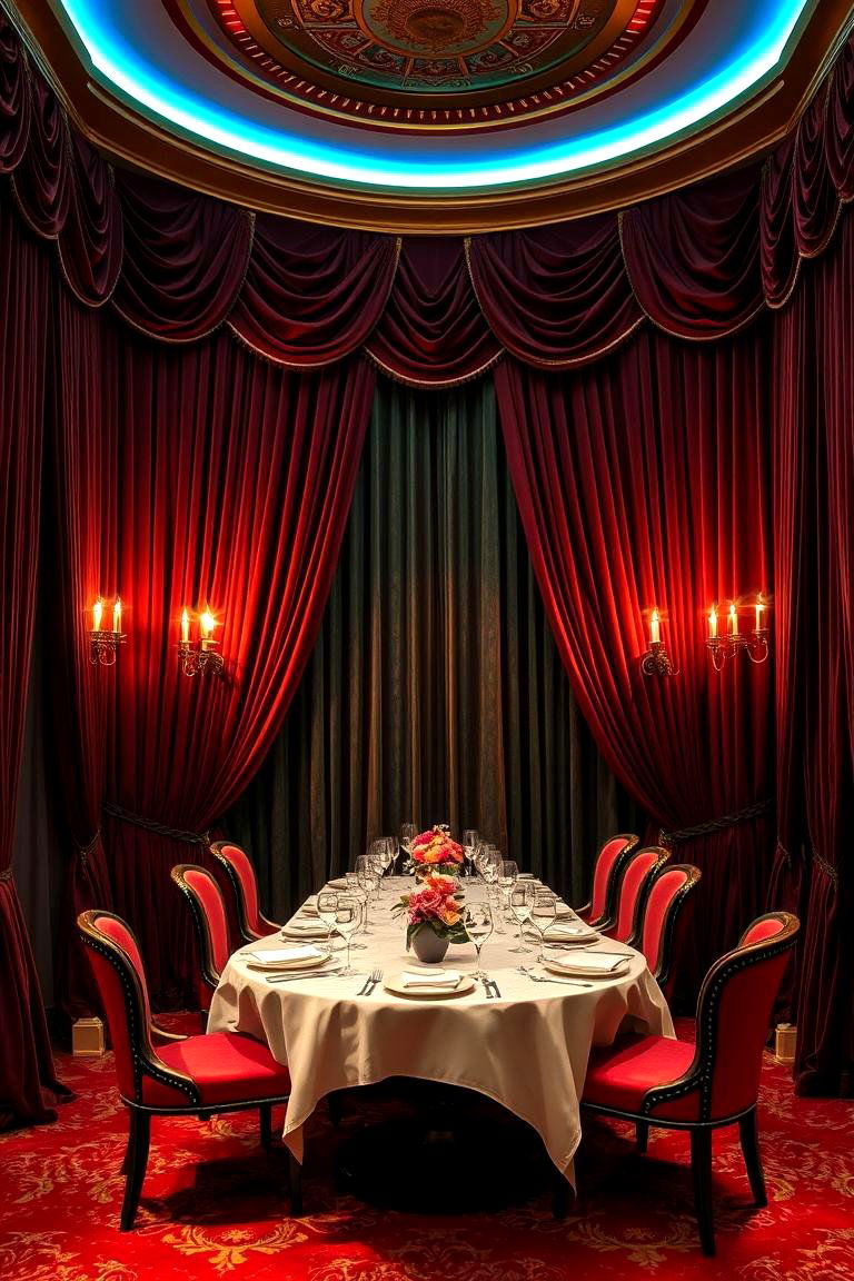 Rich Velvet Elegance - 24 Dining Room Curtain Ideas
