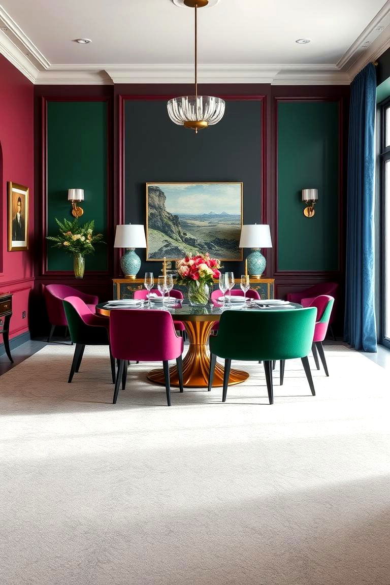 Richly Colored Dining Area - 24 Ways to Decorate With Jewel Tones