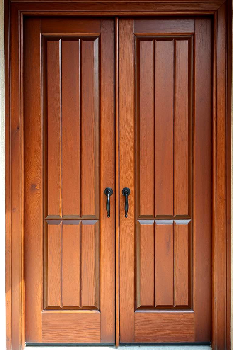 Richly Stained with Natural Texture - 24 Brown Front Door Ideas