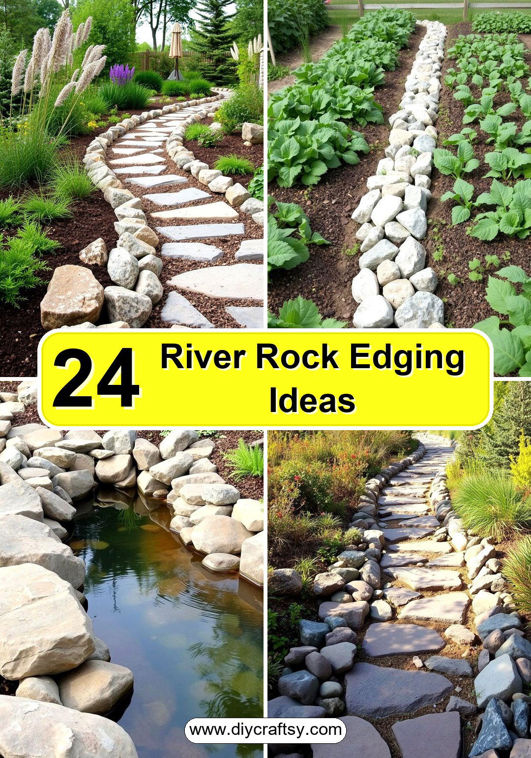 River Rock Edging Ideas
