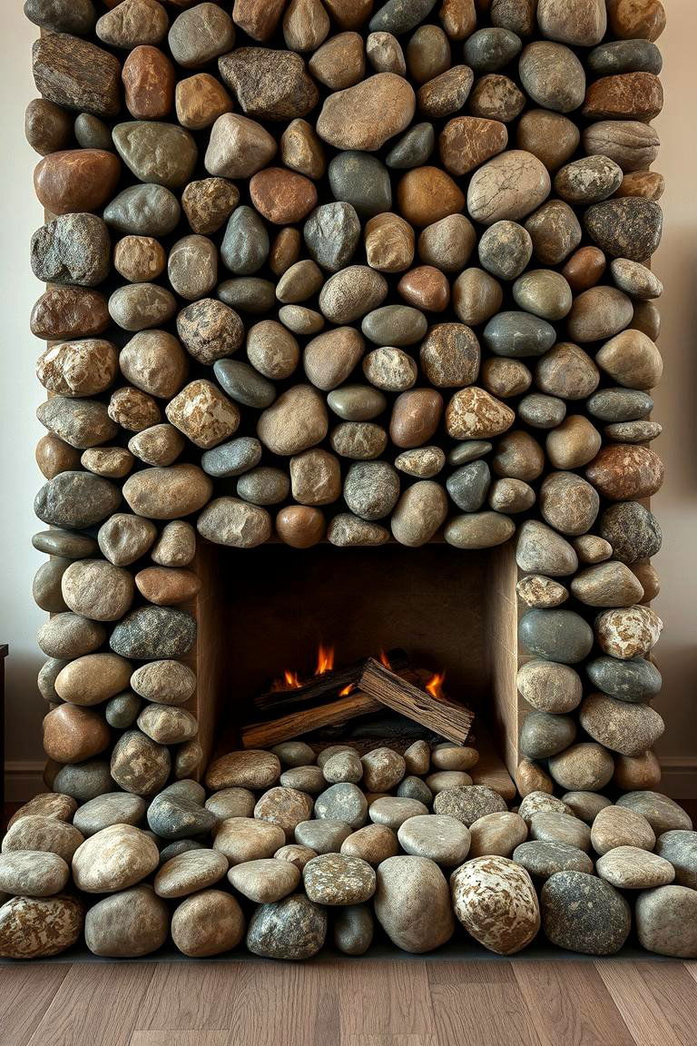 River Rock Fireplace - 24 Rustic Fireplaces