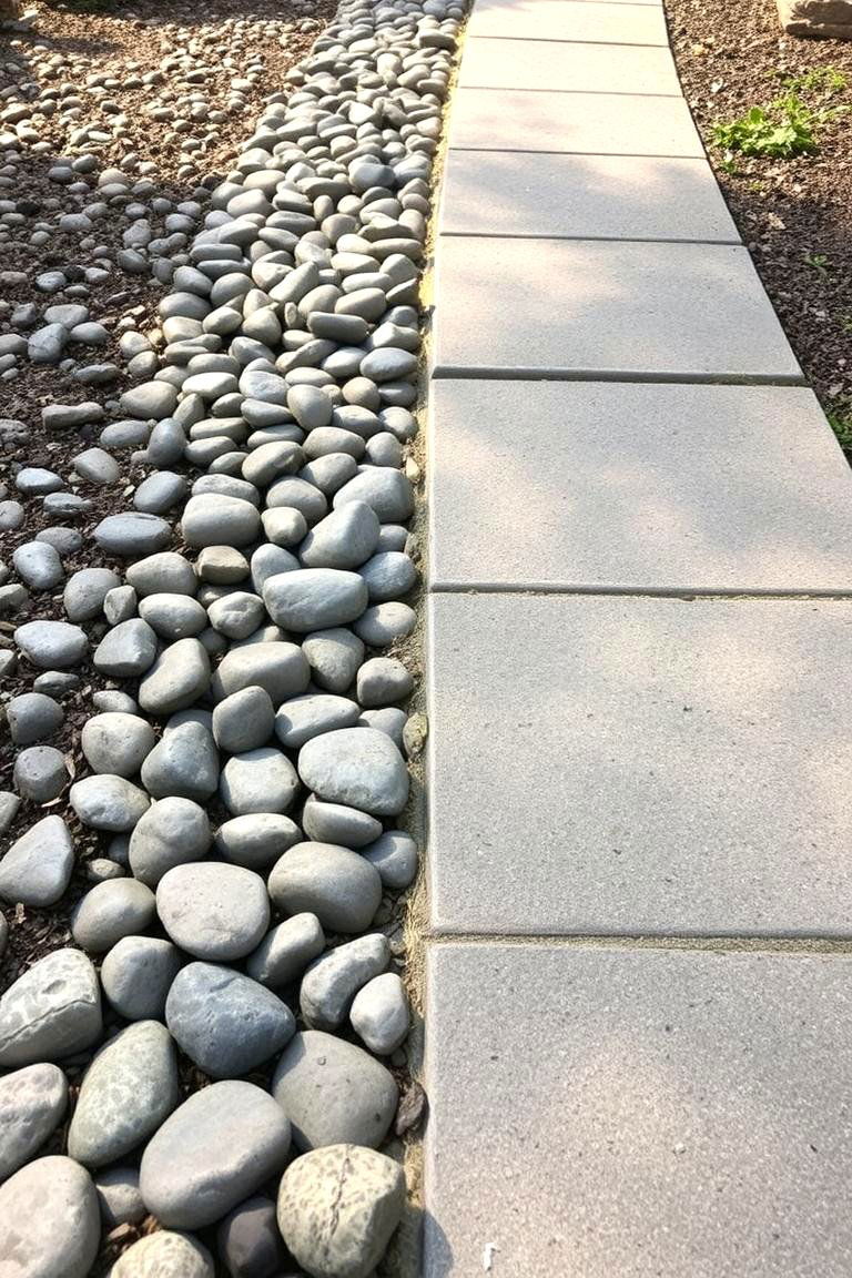River Rock Inlay Walkway - 24 Rock Walkway Ideas
