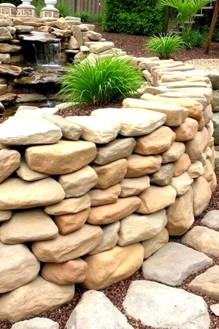 Riverbed Rock Retaining Wall - 24 Natural Rock Retaining Wall Ideas