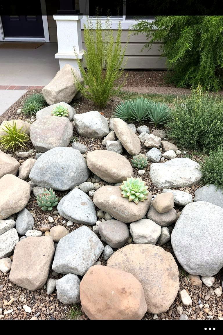 Rock Garden Charm - 24 Small Front Yard Landscaping Ideas