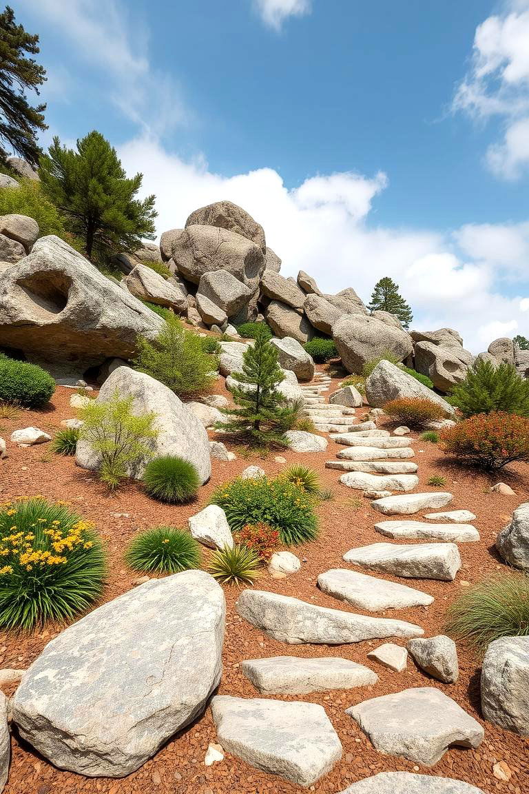 Rock Garden Sanctuary - 24 Hillside Terraced Garden Ideas