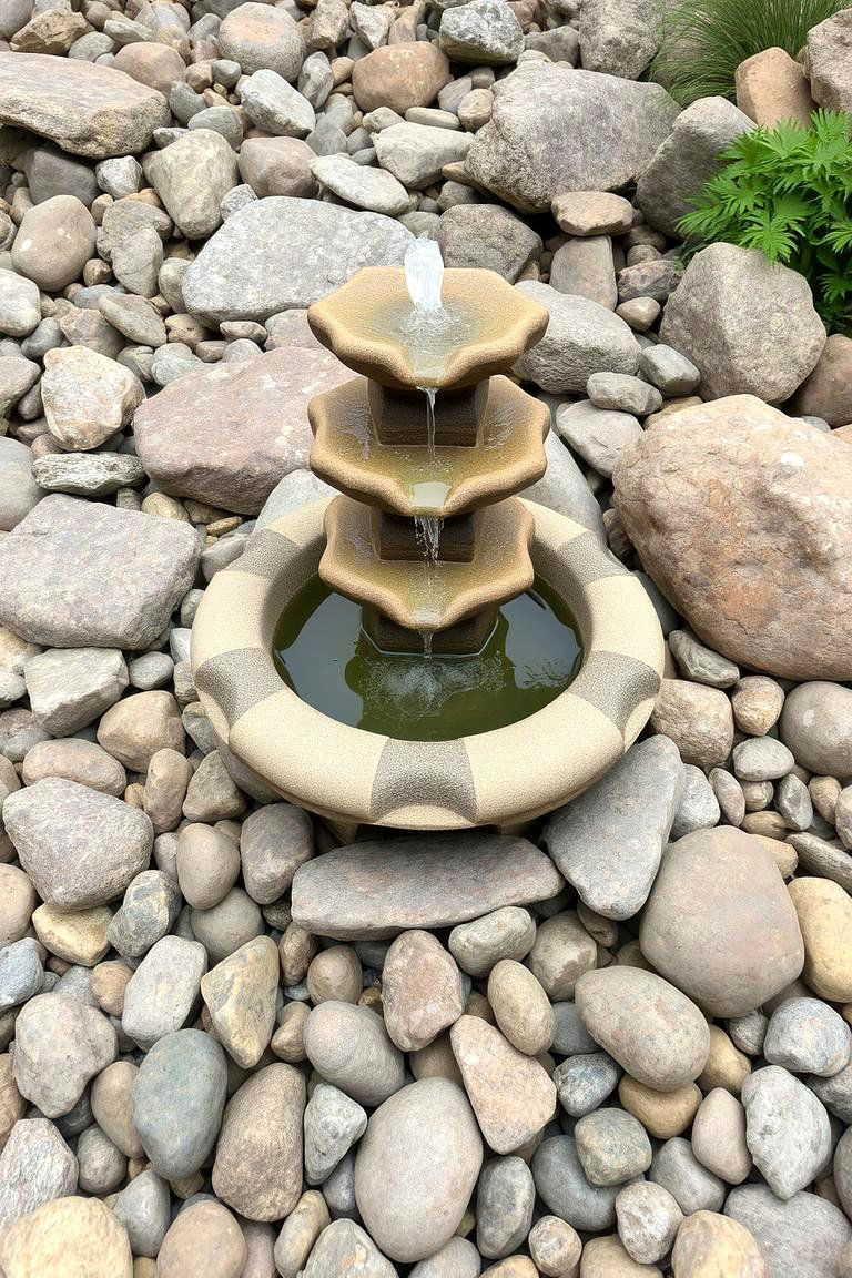 Rock Garden with Water Feature - 24 Zen Garden Ideas