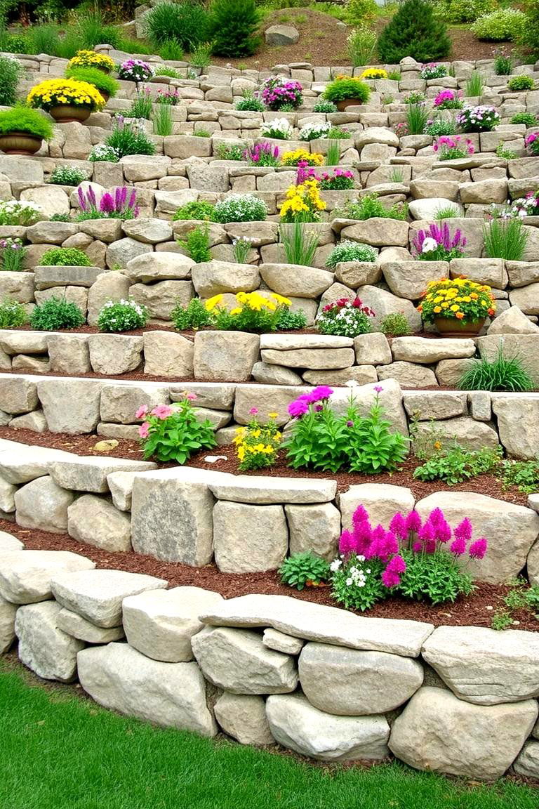 Rock Terrace Retaining Wall - 24 Natural Rock Retaining Wall Ideas