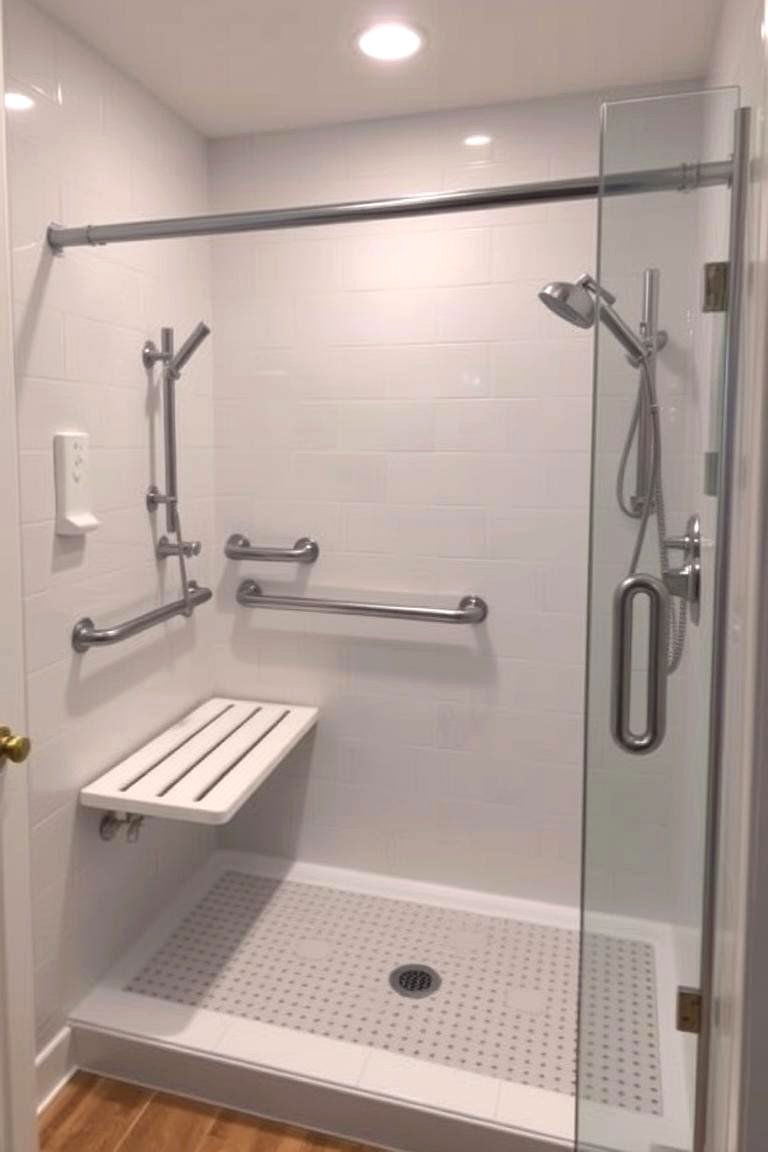 Roll in Showers with Built in Benches - 24 Handicap Bathroom Ideas