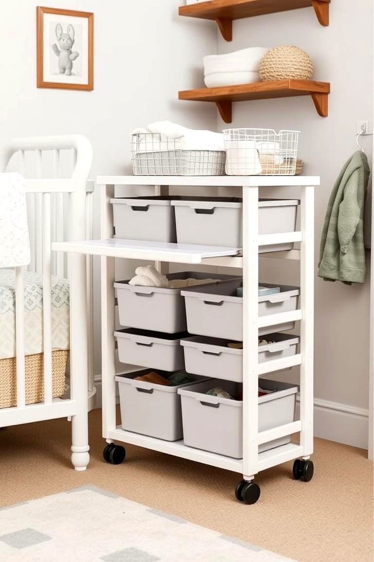 Roll out Storage Carts - 24 Nursery Storage Ideas