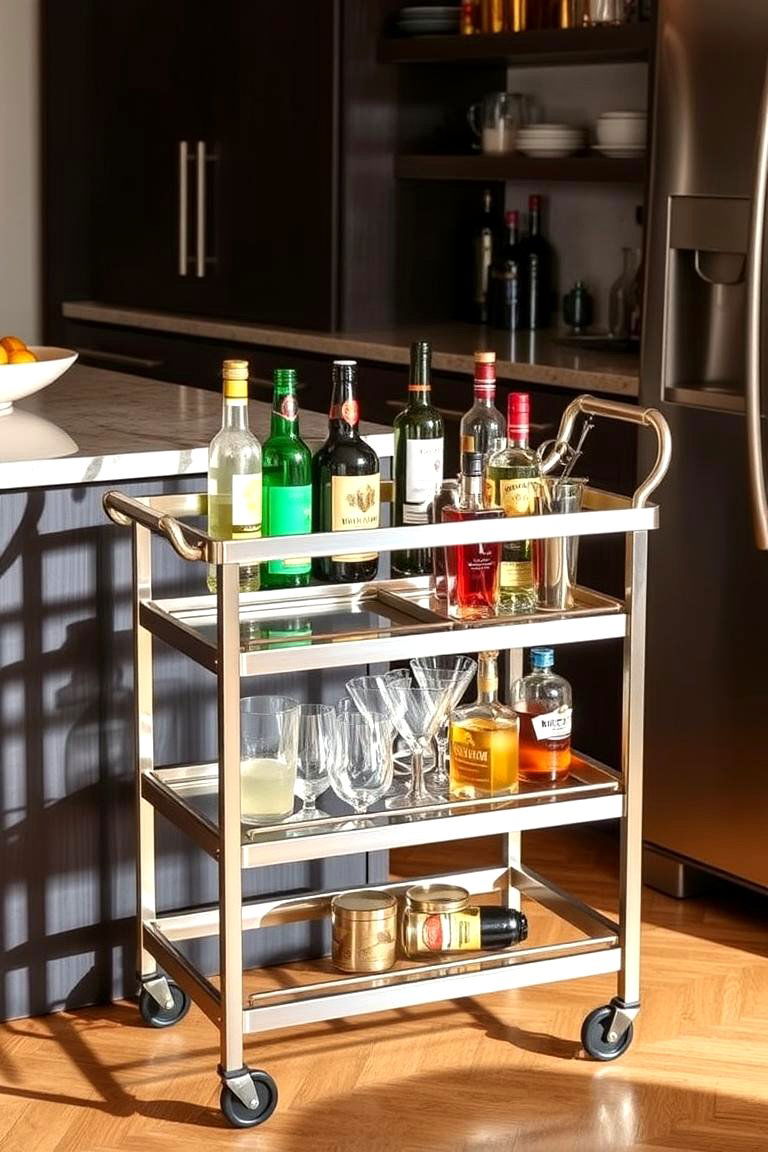 Rolling Cart for Versatile Storage - 24 Small Apartment Ideas for Guys