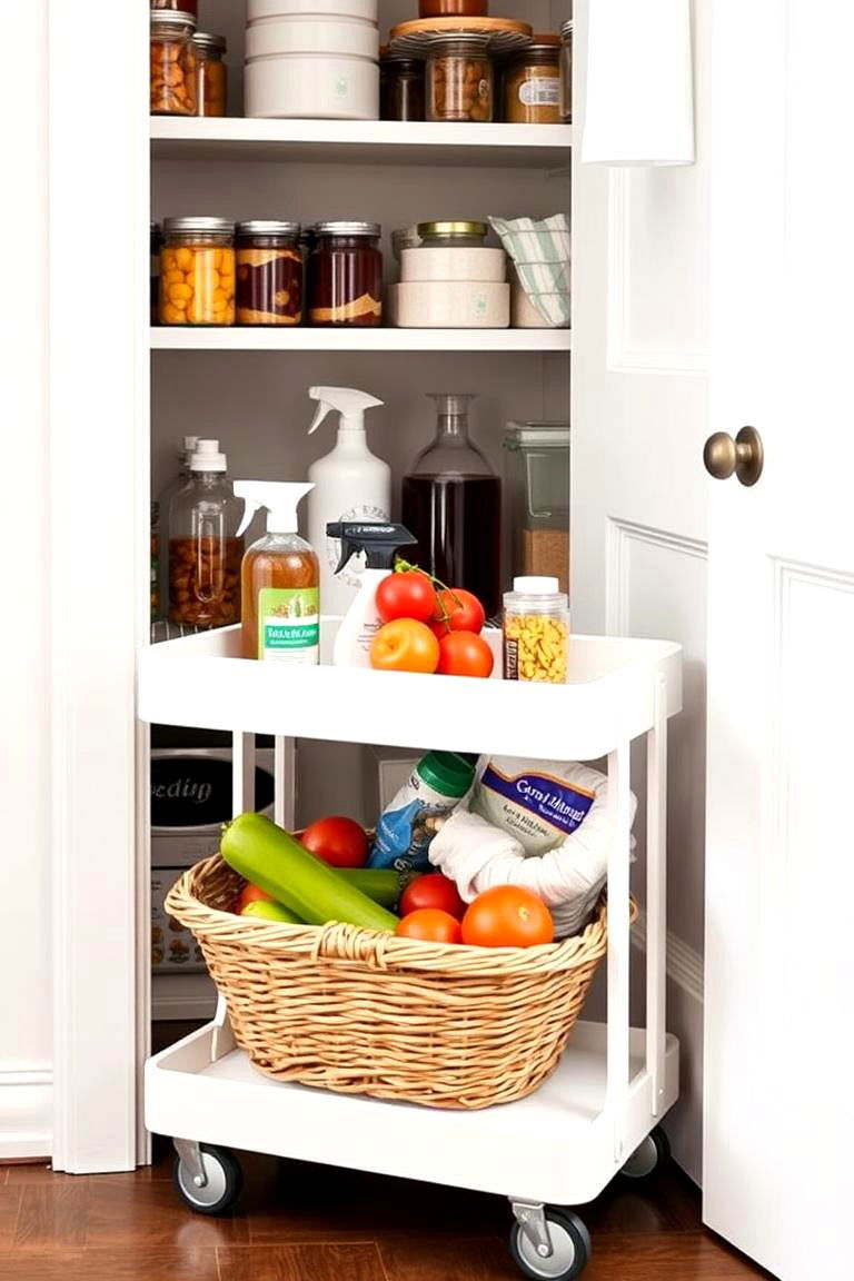 Rolling Carts for Mobile Storage - 24 Pantry Shelving Ideas