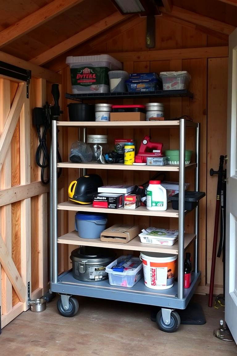Rolling Carts with Shelves - 24 Shed Shelving Ideas