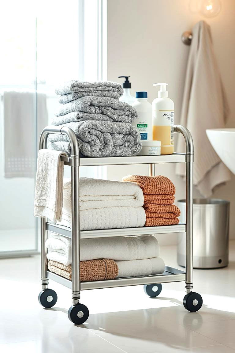 Rolling Carts - 24 Small Bathroom Storage Ideas