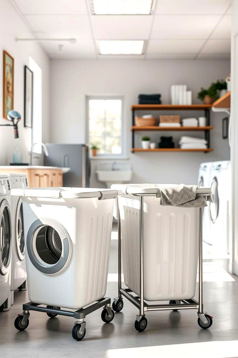 Rolling Laundry Baskets for Mobility - 24 Laundry Basket Storage Ideas