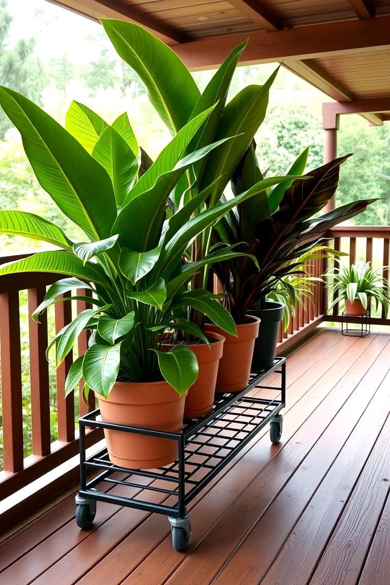 Rolling Plant Stand - 24 Outdoor Plant Stand Ideas