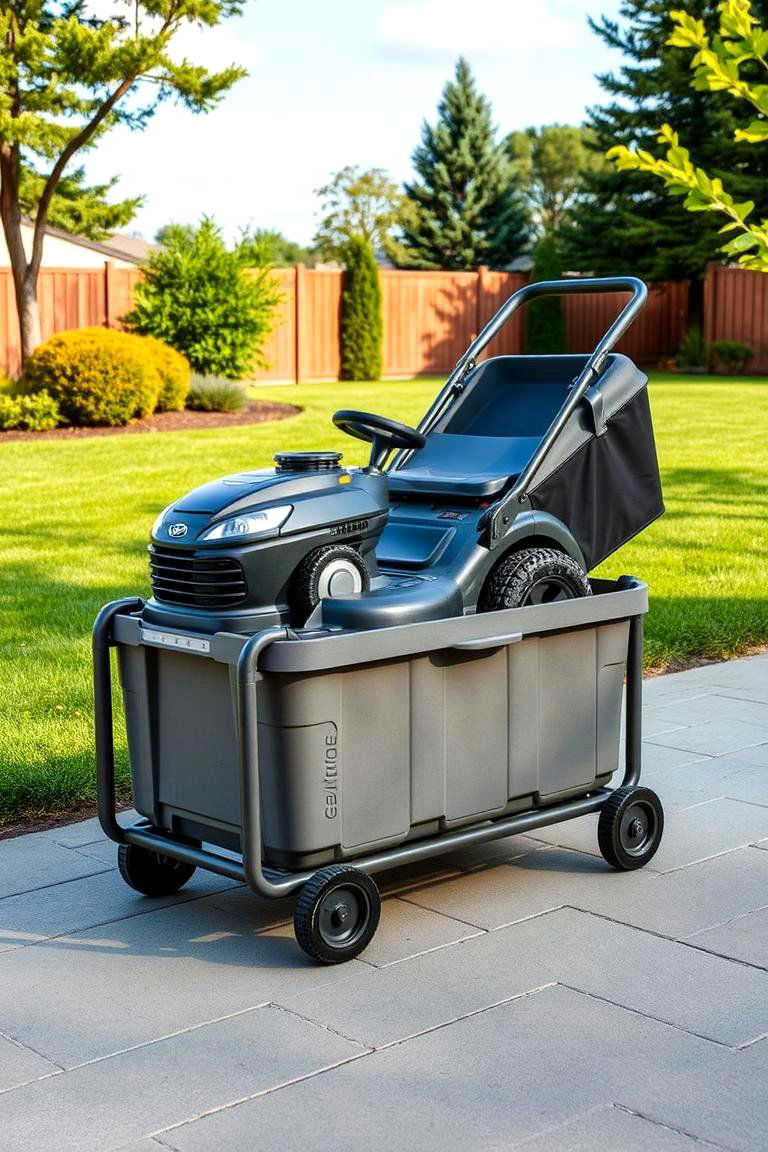 Rolling Storage Cart - 24 Lawn Mower Storage Ideas