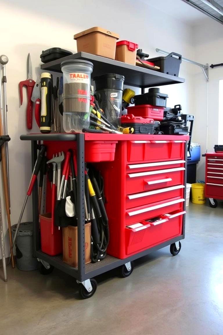 Rolling Storage Carts - 24 Garage Storage Ideas