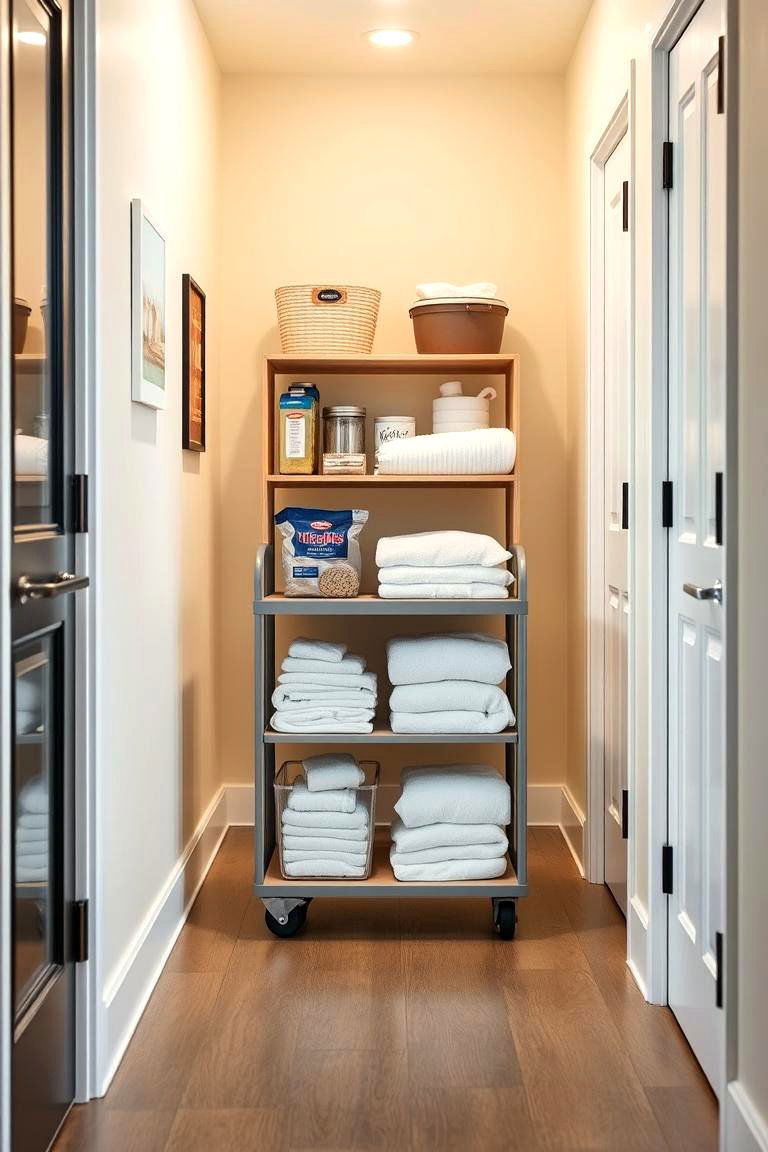 Rolling Storage Carts - 24 Hallway Storage Ideas