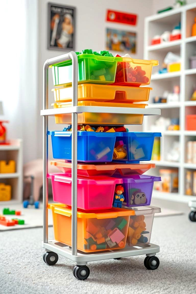 Rolling Storage Trolley - 24 Lego Storage Ideas