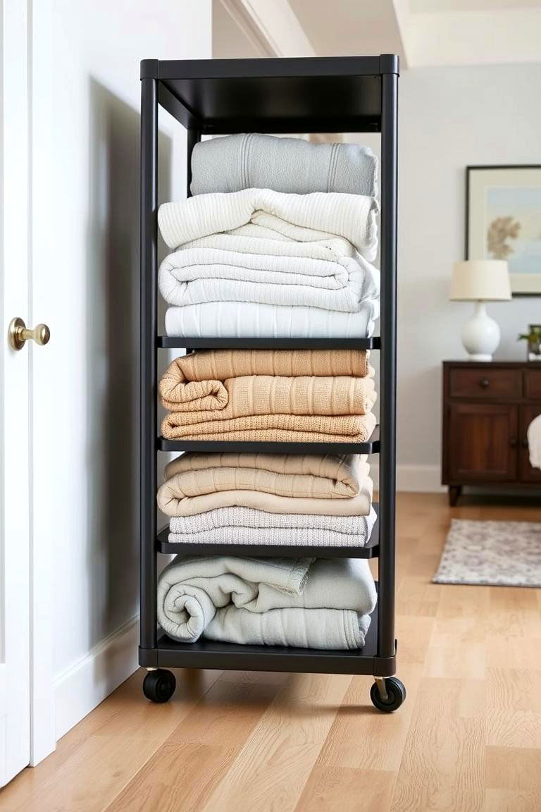 Rolling Storage Trolleys - 24 Blanket Storage Ideas