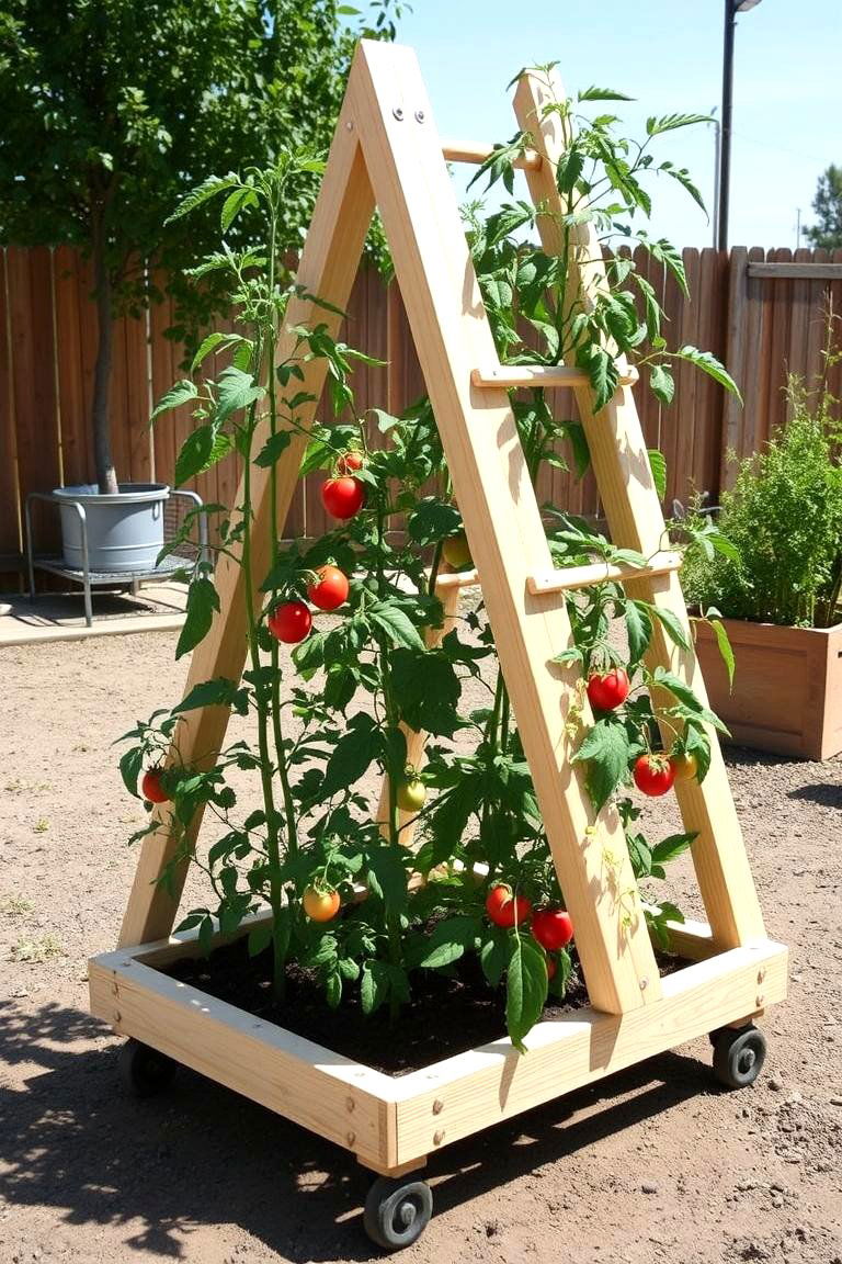 Rolling Tomato Trellis - 24 Tomato Trellis Ideas