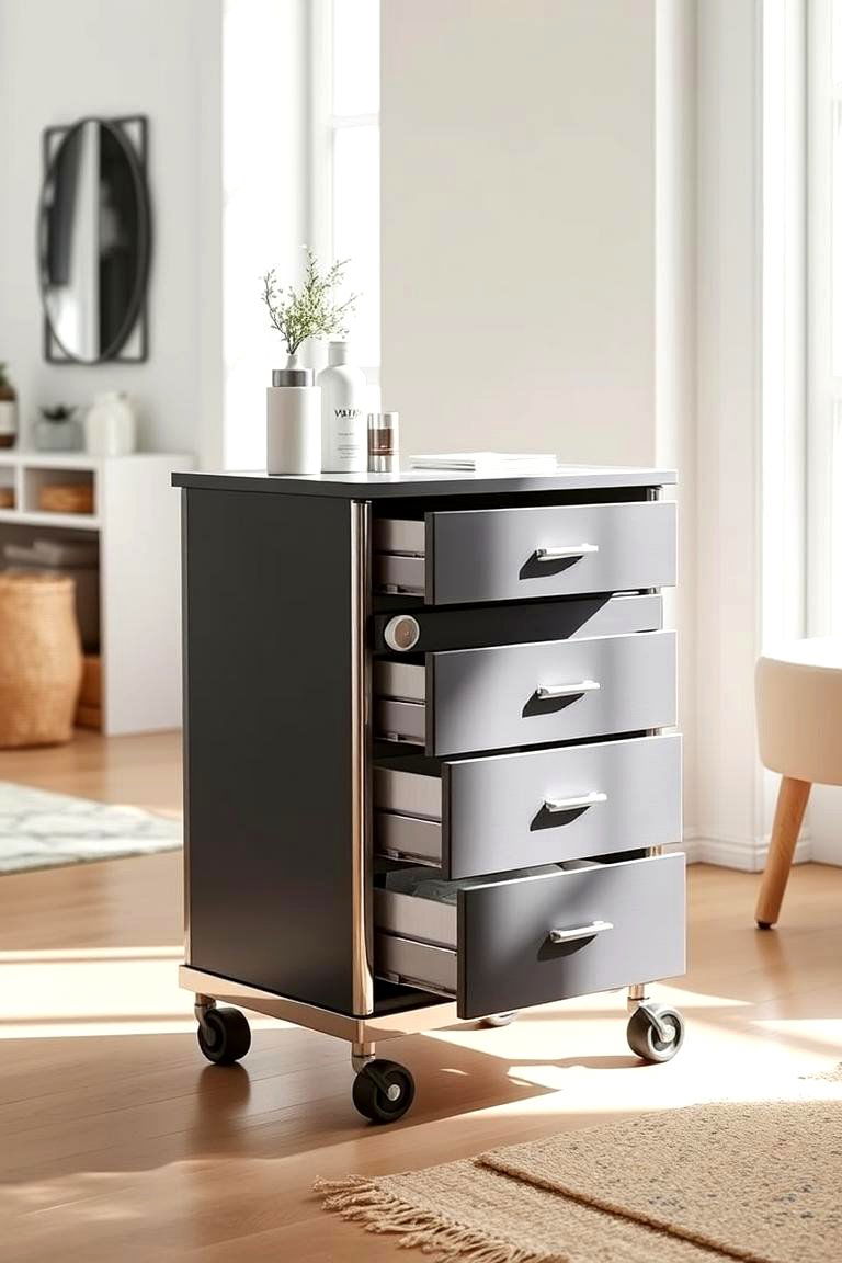 Rolling Vanity Carts - 24 vanity organization ideas