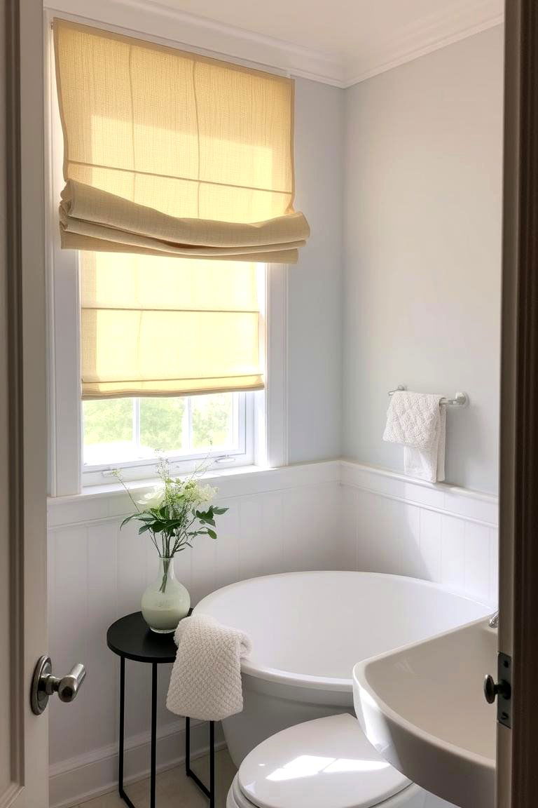 Roman Shades for Soft Elegance - 24 Bathroom Window Treatment Ideas