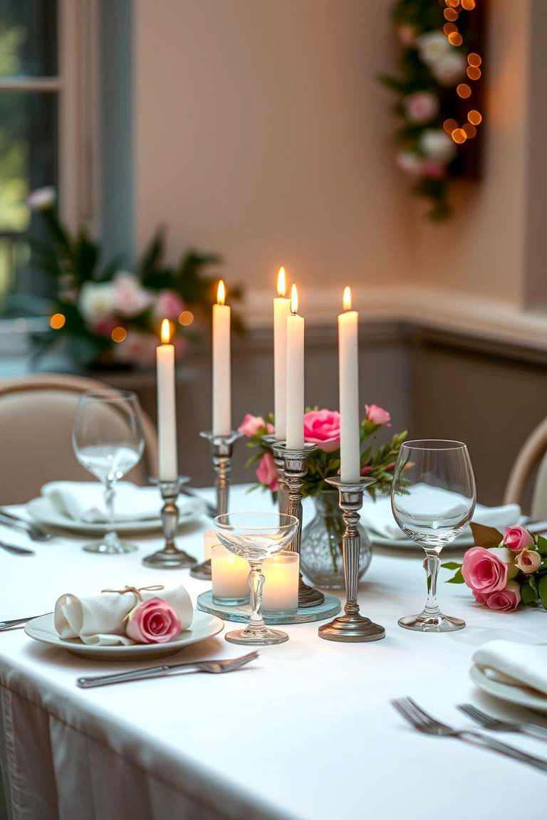 Romantic Candlelit Table Setting - 24 Table Setting Ideas