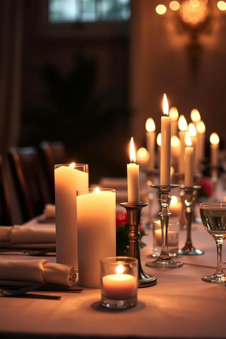 Romantic Dinner Table Lighting - 24 Decorating With Candles