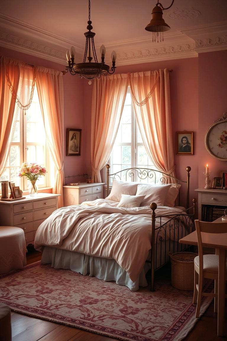 Romantic Dusty Rose Charm - 24 Bedroom Paint Colors