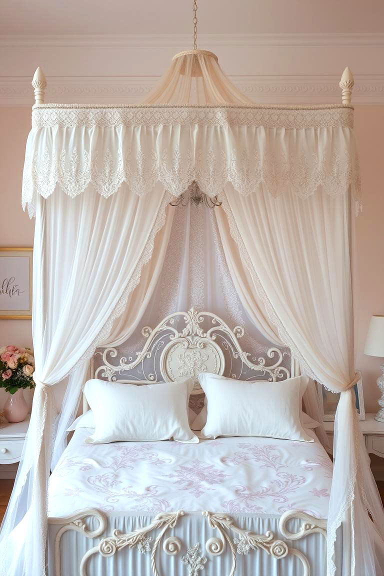 Romantic Lace Canopy Bed - 24 Canopy Bed Ideas