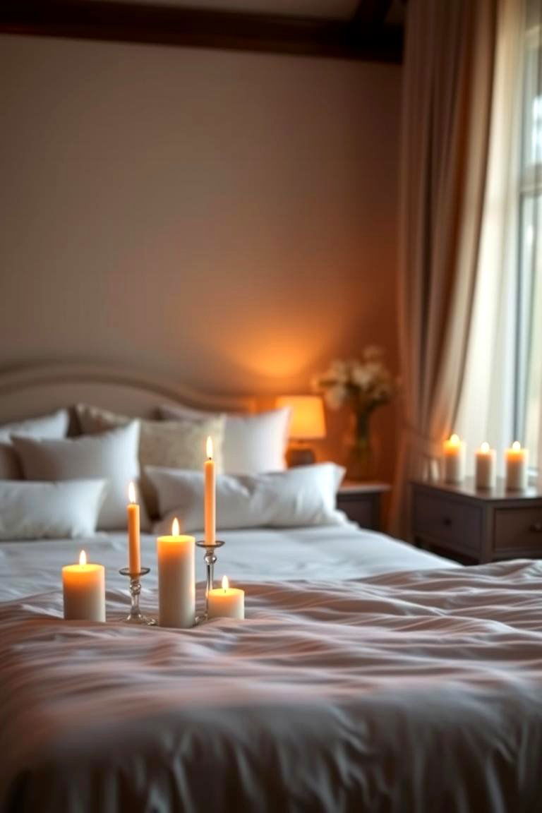 Romantic Lighting with Candles - 24 Master Bedroom Ideas