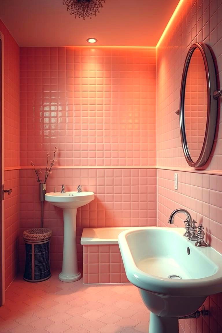 Romantic Pink Retreat - 24 Pink Tile Bathroom Ideas