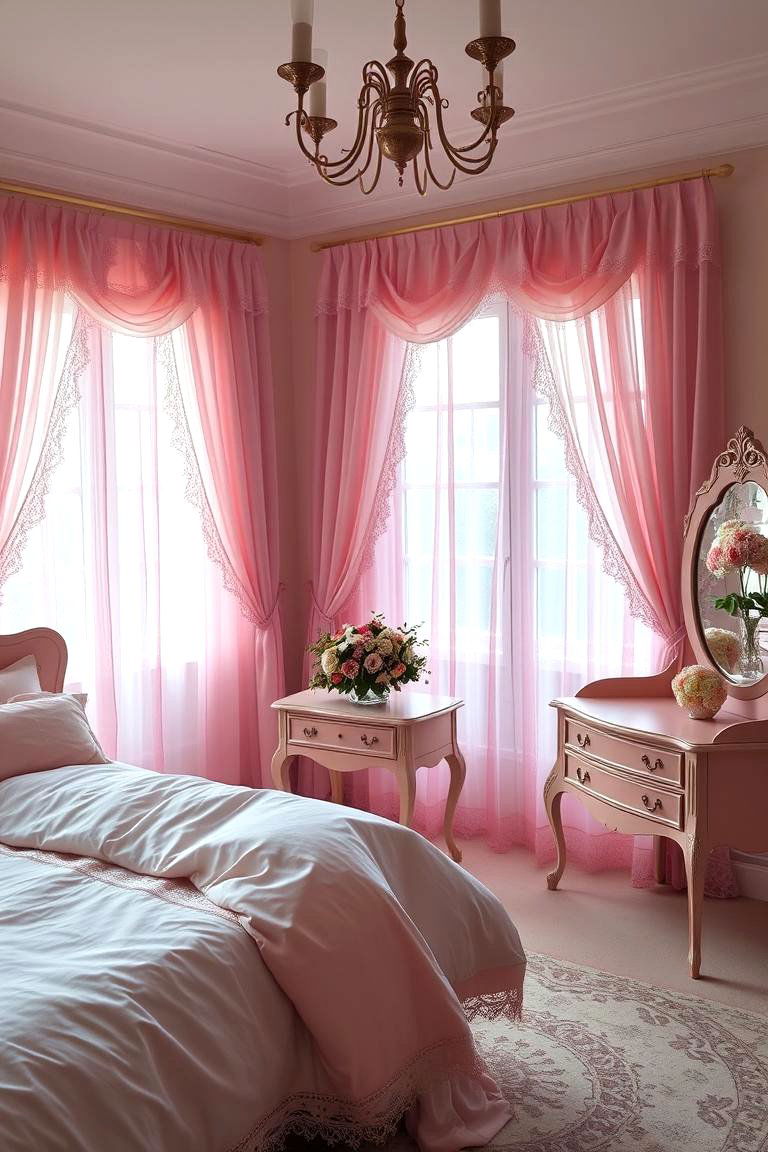 Romantic Pink and Lace Bedroom Details - 24 Pink Room Ideas