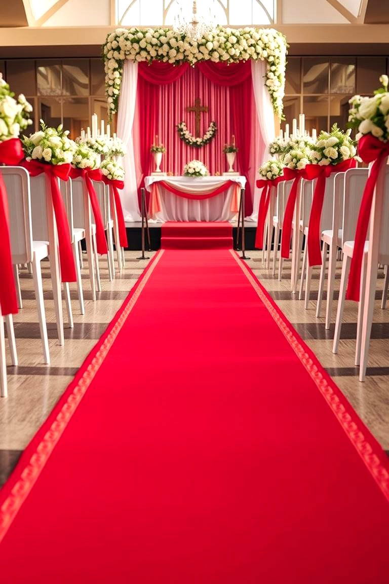 Romantic Red Aisle Runner - 24 Red Wedding Theme Ideas