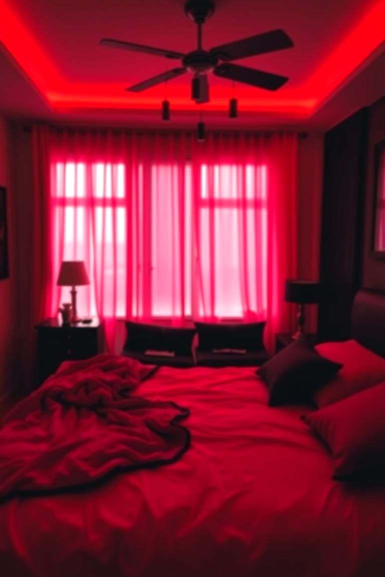 Romantic Red Lighting Ambiance - 24 Red and Black Bedroom Ideas