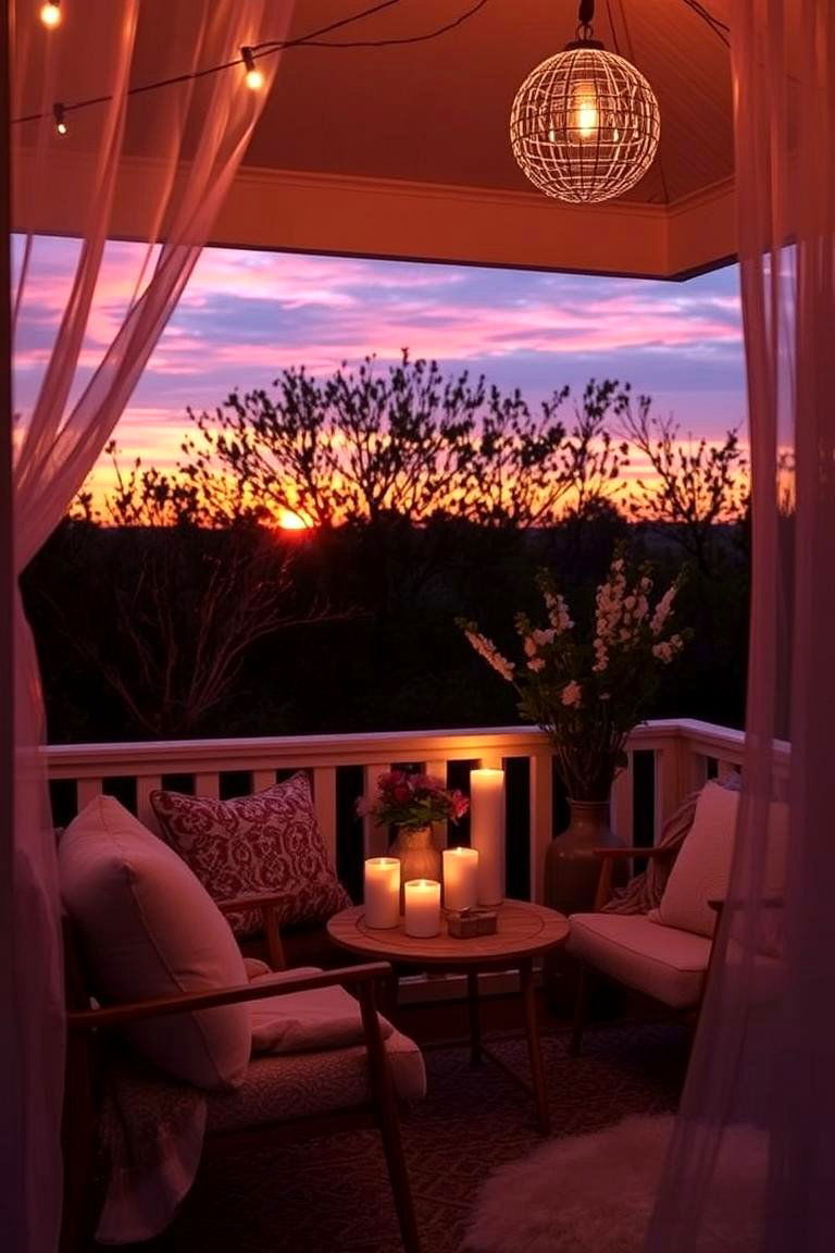 Romantic Sunset Nook - 24 Balcony Deck Ideas
