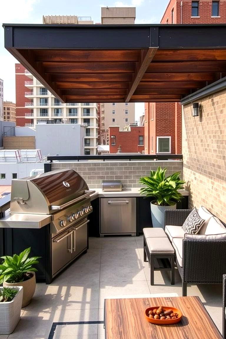 Rooftop Barbecue Area - 24 Loft Balcony Ideas