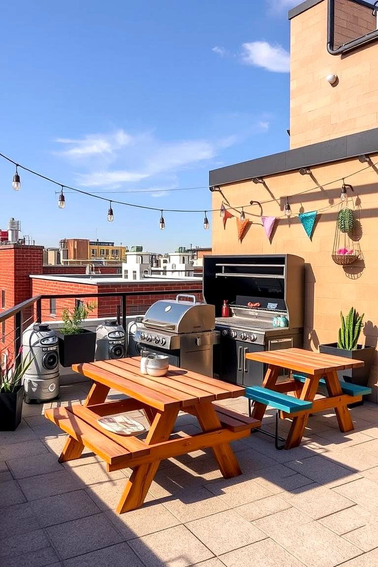 Rooftop Barbecue and Picnic Area - 24 Residential Rooftop Design Ideas