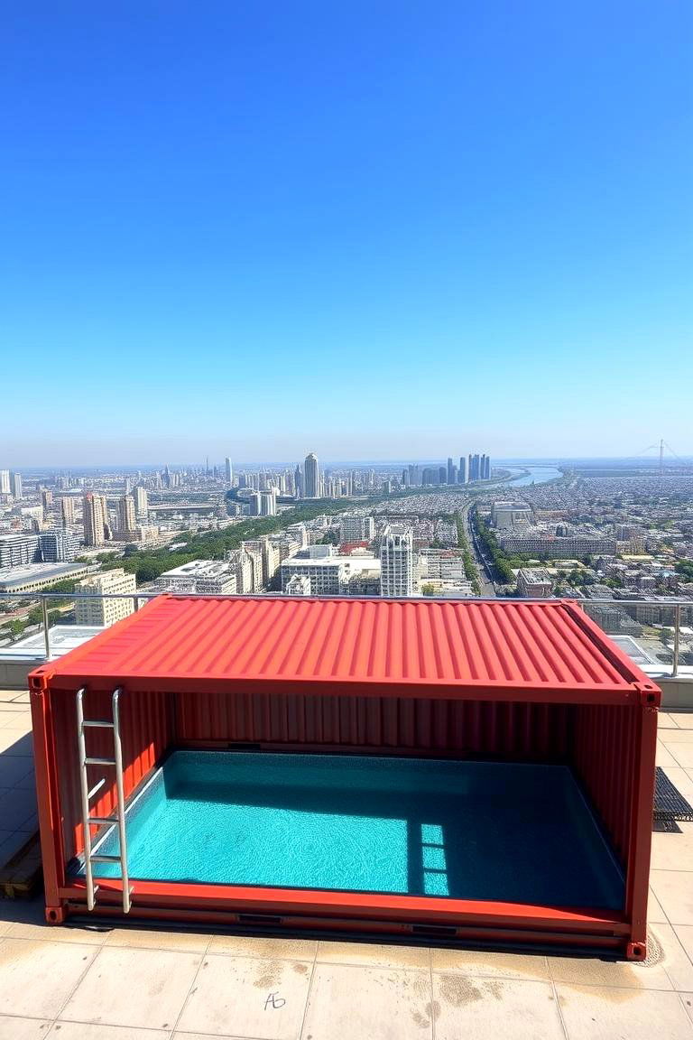 Rooftop Container Pool - 24 Shipping Container Pools