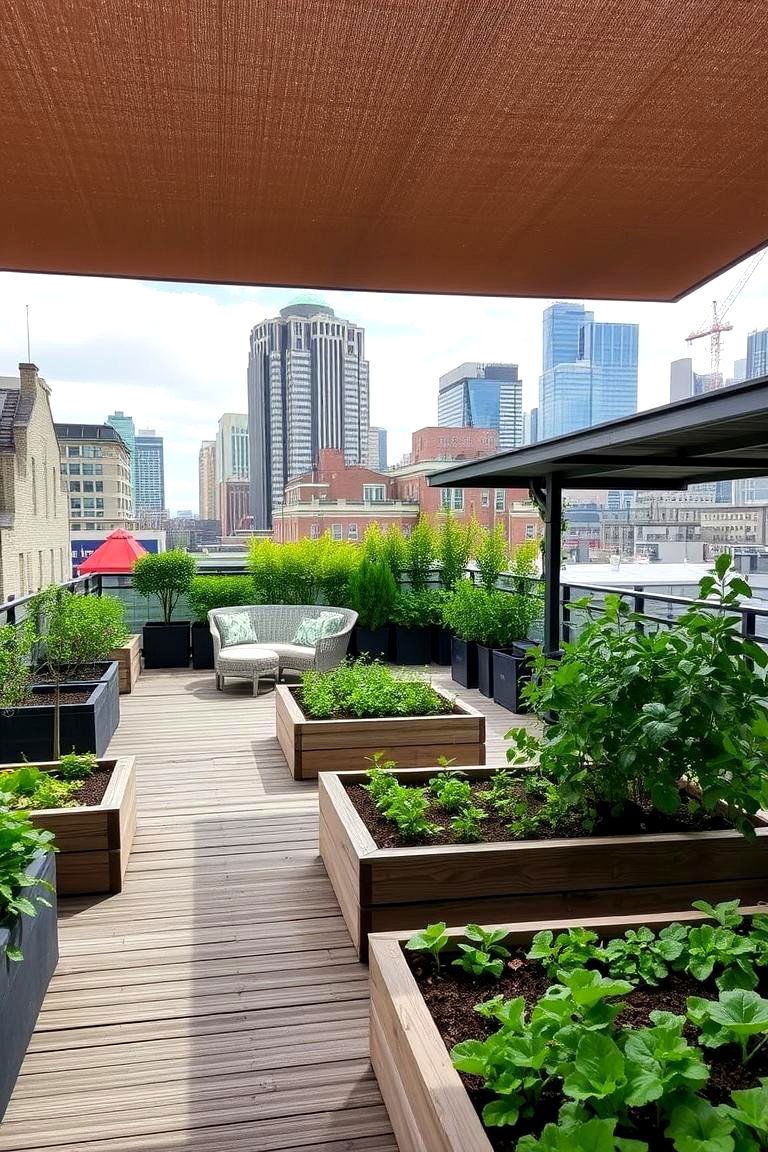 Rooftop Covered Deck Garden - 24 Covered Deck Ideas