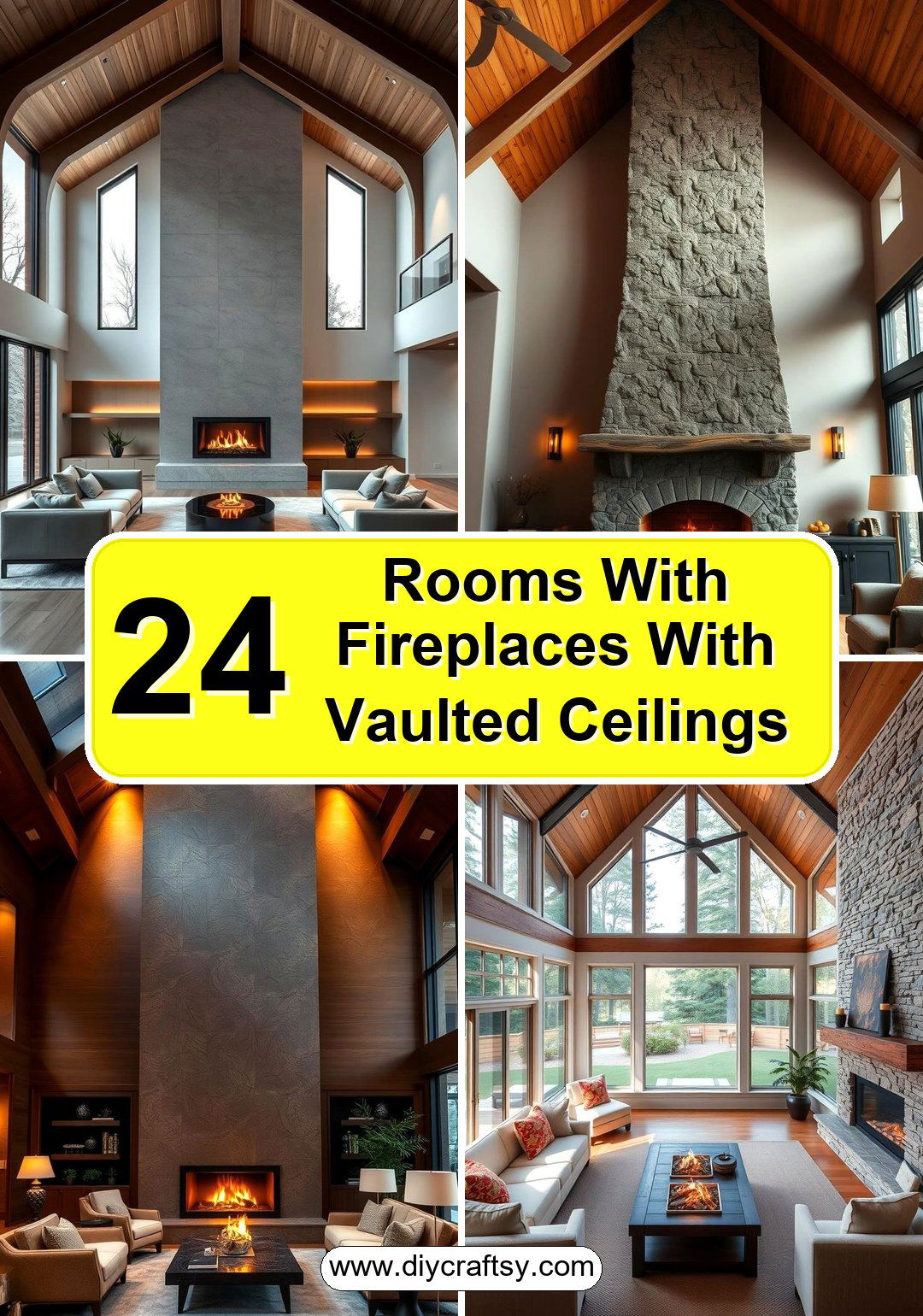 Rooms With Fireplaces With Vaulted Ceilings Features