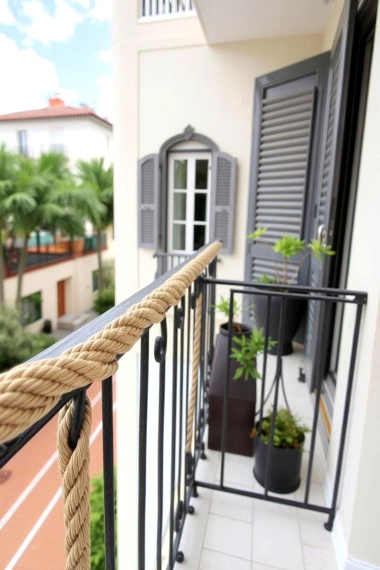Rope Twist Design - 24 Wrought Iron Balcony Railing Design Ideas